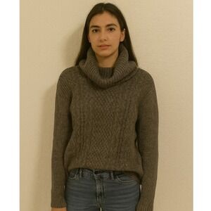 Esprit Women's Gray Cable Knit Turtleneck Sweater Size M